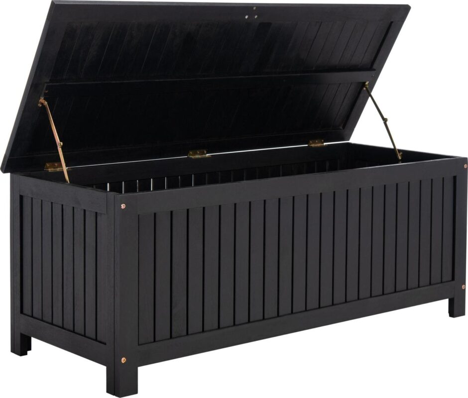 SAFAVIEH Abri Transitional Outdoor Patio Cushion Storage Box, Black - Image 8