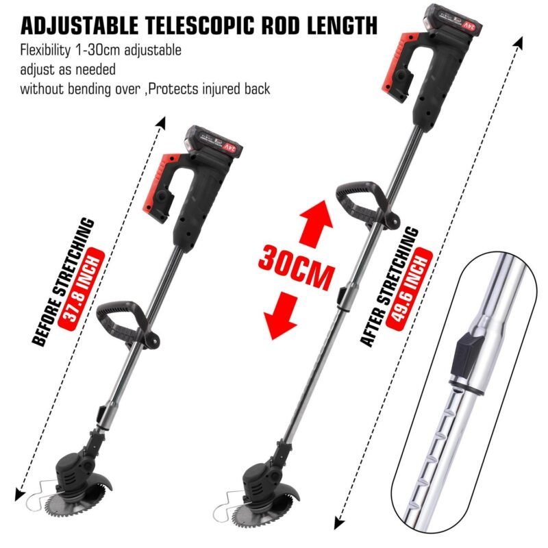 SAYFUT 1200W Electric Weed Eater w/Wheels Lawn Edger Cordless Grass String Trimmer - Image 5