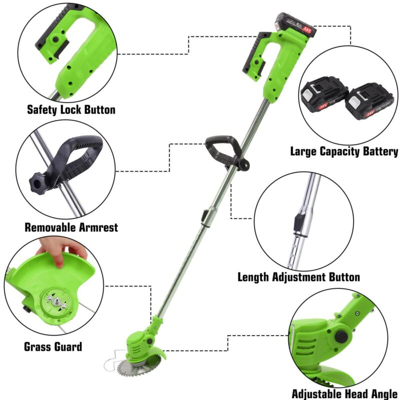 SAYFUT 1200W Electric Weed Eater w/Wheels Lawn Edger Cordless Grass String Trimmer - Image 6