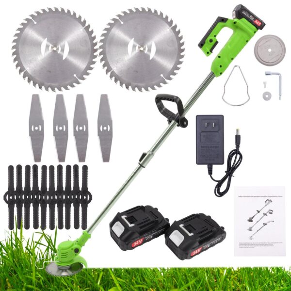 SAYFUT 1200W Electric Weed Eater w/Wheels Lawn Edger Cordless Grass String Trimmer