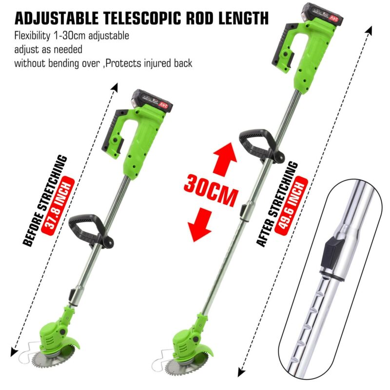 SAYFUT 1200W Electric Weed Eater w/Wheels Lawn Edger Cordless Grass String Trimmer - Image 5