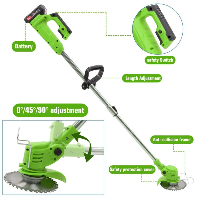 SAYFUT 1200W Electric Weed Eater w/Wheels Lawn Edger Cordless Grass String Trimmer - Image 4