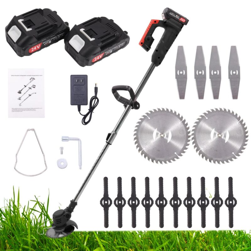 SAYFUT 1200W Electric Weed Eater w/Wheels Lawn Edger Cordless Grass String Trimmer