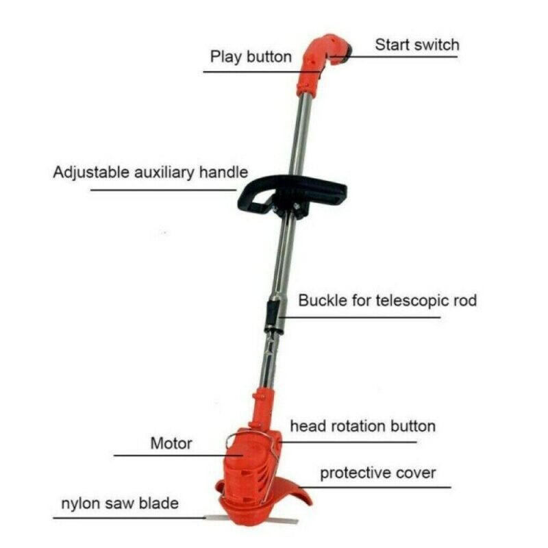 SAYFUT 12V Cordless Grass Trimmer Weed Eater Handheld Trimmer Electric Cordless String Trimmer 2 Battery - Image 4