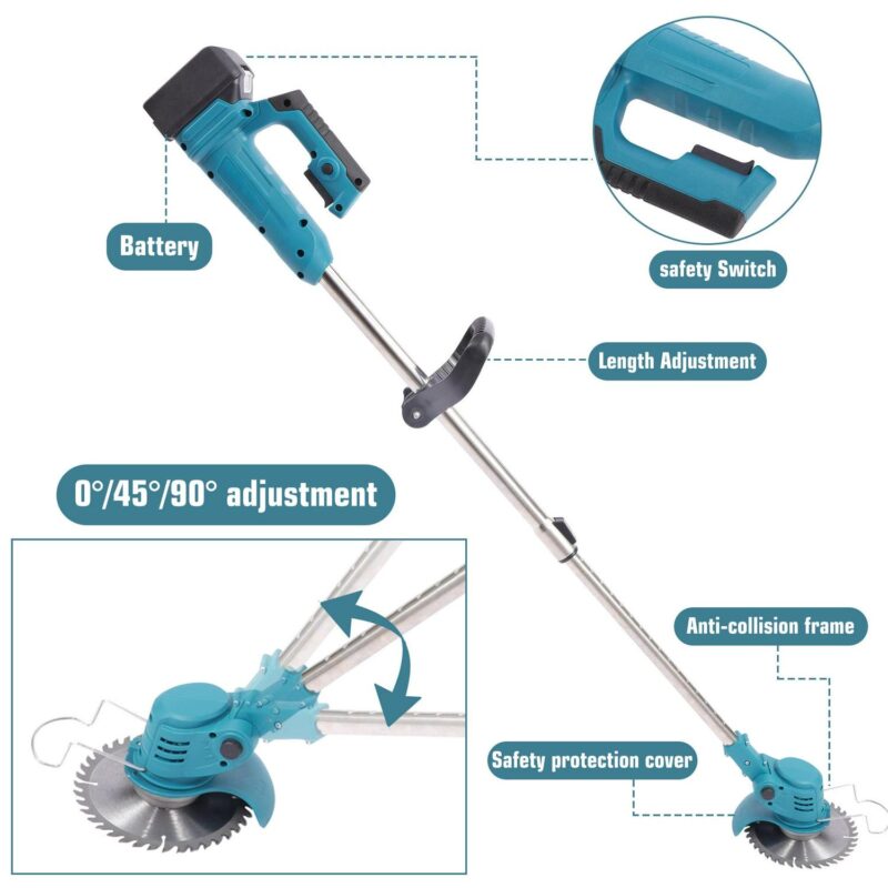 SAYFUT 24V Battery String Trimmer, Cordless String Grass Trimmer Length Adjustable Electric Weed Wacker with Battery Powered, for Lawn, Yard, Garden, Bush Trimming and Pruning - Image 4