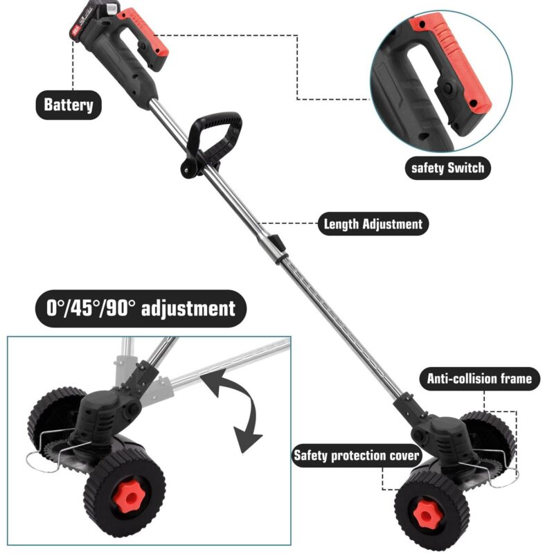 SAYFUT 800W Electric Weed Eater Lawn Edger Cordless Grass String Trimmer Cutter 88V - Image 3