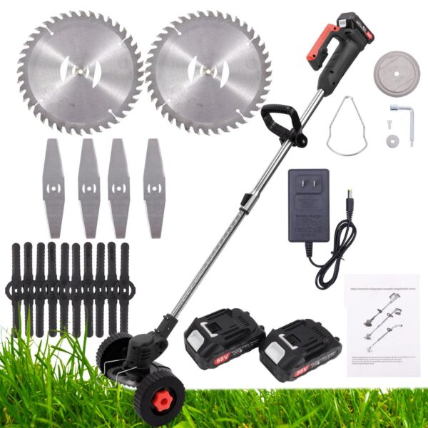 SAYFUT 800W Electric Weed Eater Lawn Edger Cordless Grass String Trimmer Cutter 88V