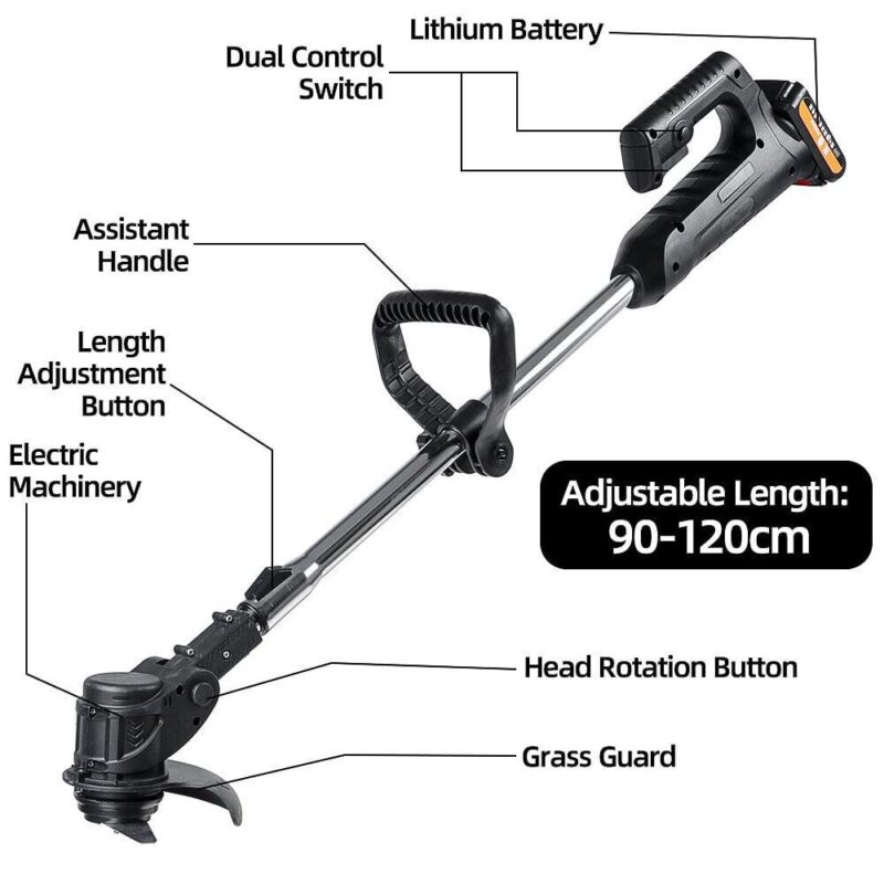 SAYFUT Cordless Electric Weed Lawn Eater Edger Yard Grass String Trimmer Cutter Mower - Image 2
