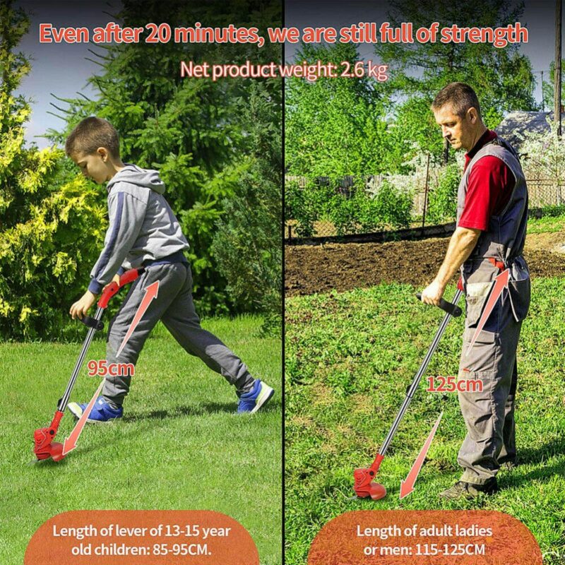 SAYFUT Electric Weed Lawn Eater Edger Grass String Trimmer Cutter 2 Battery 1 Charger Brush Cutter Blade - Image 2