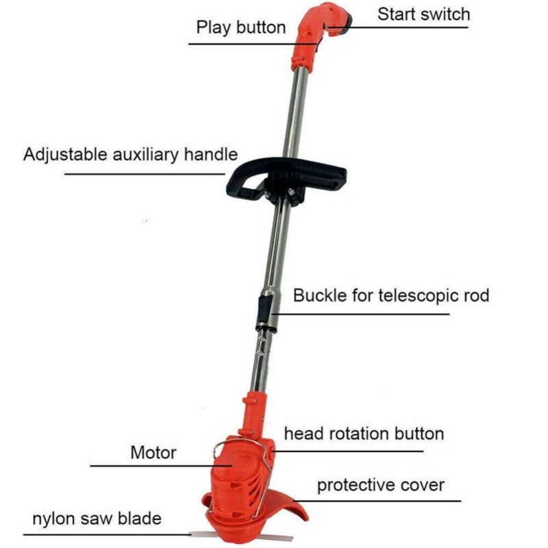 SAYFUT Electric Weed Lawn Eater Edger Grass String Trimmer Cutter 2 Battery 1 Charger Brush Cutter Blade - Image 3
