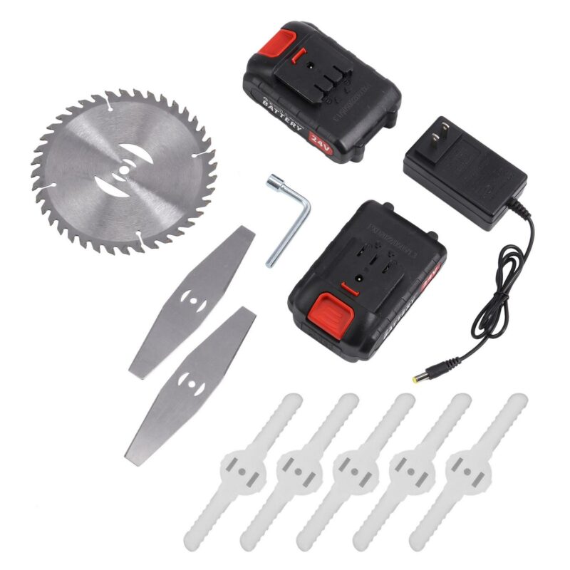 SAYFUT Electric Weed Lawn Eater Edger Grass String Trimmer Cutter 2 Battery 1 Charger Brush Cutter Blade - Image 5