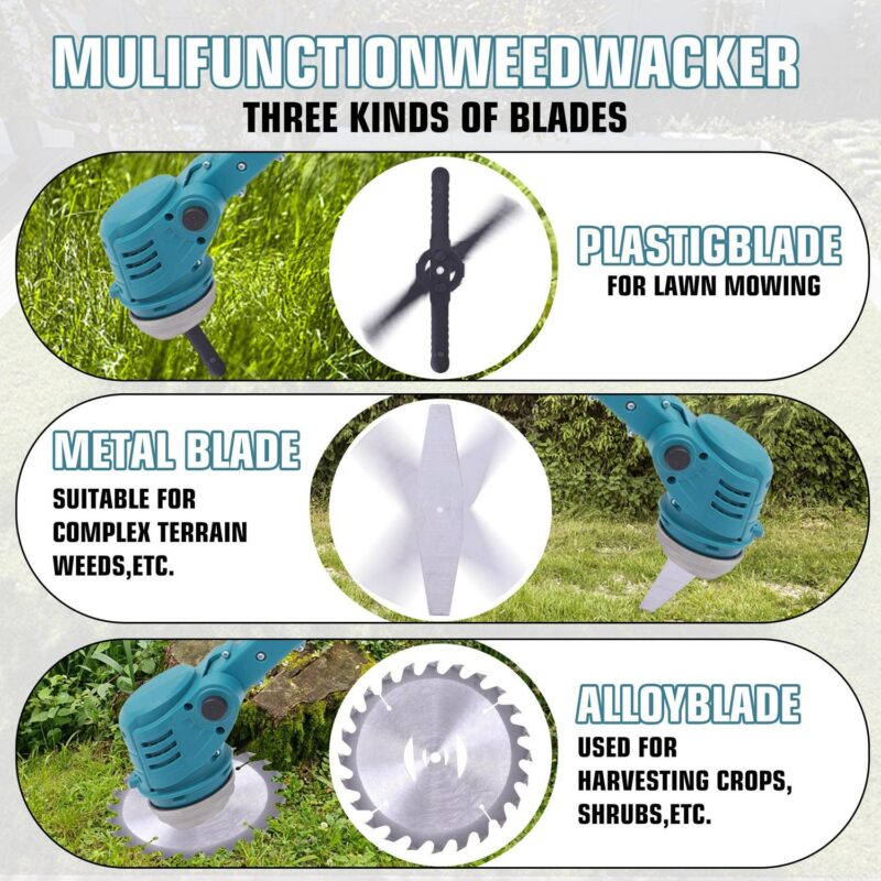 SAYFUT Electric Weed Lawn Eater Edger Grass String Trimmer Cutter Portable 2 Batteries - Image 5