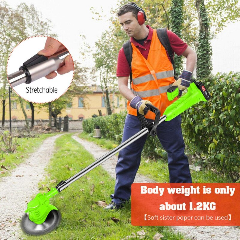 SAYFUT Electric Weed Lawn Edger Eater Cordless Grass String Trimmer Cutter and 2 Battery - Image 2