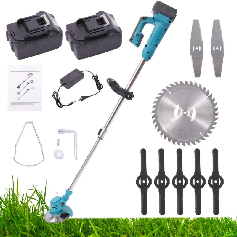 SAYFUT Electric Weed Lawn Edger Eater Cordless Grass String Trimmer Cutter and Battery