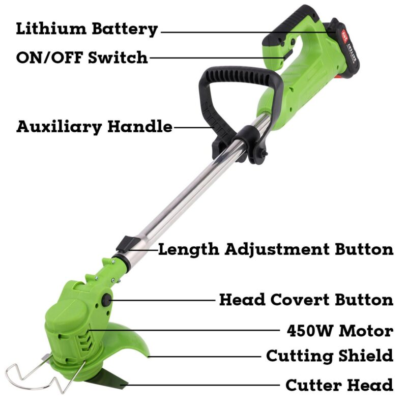 SAYFUT Electric Weed Lawn Eater Edger Grass String Trimmer Cutter 2 Battery 1 Charger Brush Cutter Blade - Image 3
