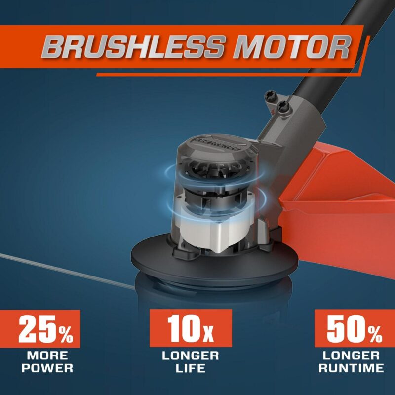 SENIX X6 60 Volt Max* 16-Inch Brushless Cordless Grass String Trimmer, 3Ah Battery and Charger Included - Image 7