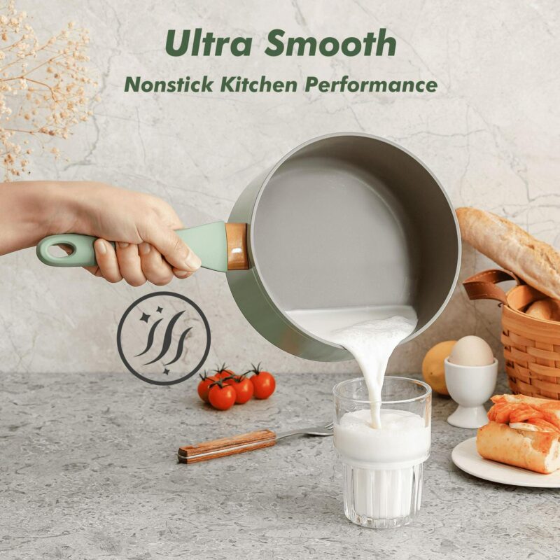 SENSARTE Nonstick Pots and Pans Set, 18 Pieces Non Stick Cookware Set, Induction Kitchen Cookware Sets Green, PFOA Free - Image 9