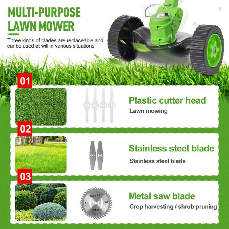 SHCKE Cordless Weed Eater 12V Electric Weed Wacker 3-in-1 Grass Trimmer Brush Cutter Edger Lawn Tool Lightweight Weed Whacker String Trimmer for Garden and Yard - Image 4