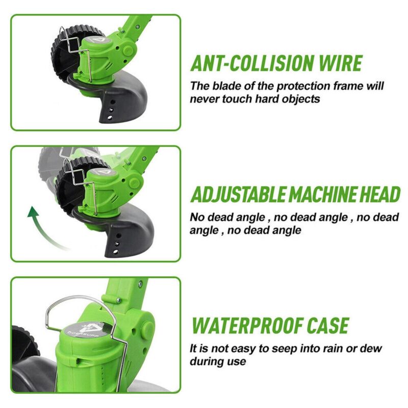 SHCKE Cordless Weed Eater 12V Electric Weed Wacker 3-in-1 Grass Trimmer Brush Cutter Edger Lawn Tool Lightweight Weed Whacker String Trimmer for Garden and Yard - Image 5