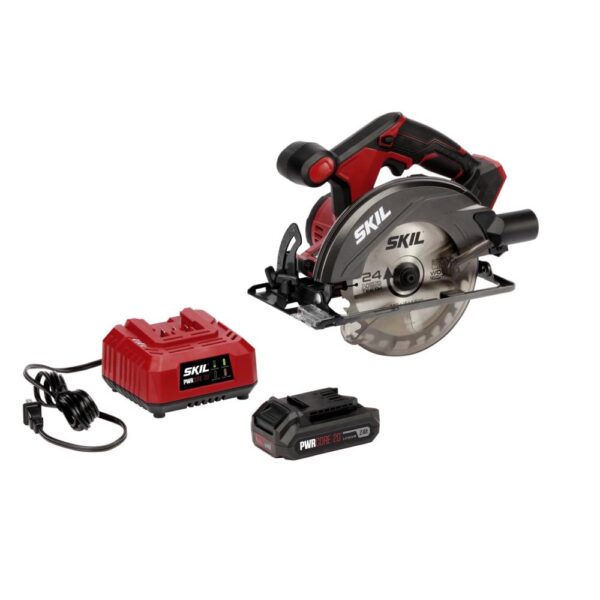 SKIL CR540602 20V 6-1/2'' Cordless Circular Saw Kit with 2.0Ah Lithium Battery and Charger