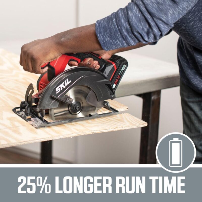 SKIL CR540602 20V 6-1/2'' Cordless Circular Saw Kit with 2.0Ah Lithium Battery and Charger - Image 6