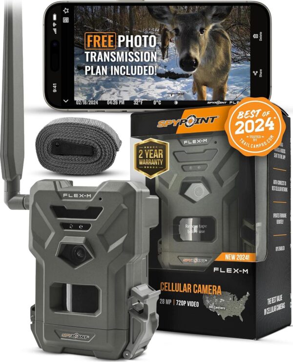 SPYPOINT FLEX-M Cellular Trail Camera with 28MP photos/720p Videos with Sound