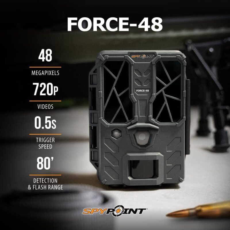 SPYPOINT Force 48 Trail Camera, Non-Cellular, 48MP Photo 720p Video w/ 48 Low-Glow LEDs for Image Quality Day or Night, 80a Flash Range - Image 2