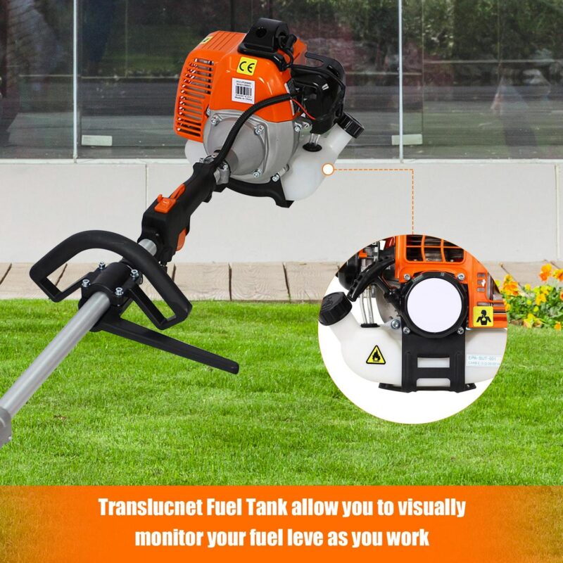 SYNGAR 4-in-1 Grass Trimmer Weed Eater Combos, 52CC 2-Cycle Full Crank Shaft Gas Powered Weed Eater with Gas Pole Saw, Hedge Trimmer and Brush Cutter, Grass Trimming Tool for Garden, Lawn Care, D8250 - Image 6