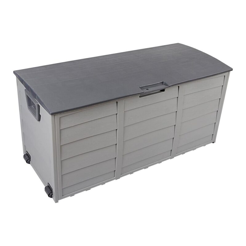 SYNGAR 75 Gallon Resin Deck Box, Patio Storage Chest on Wheels, Outdoor Waterproof Storage Cabinet, Backyard Storage Container for Patio Furniture Cushions, Kids' Toys, Garden Tools, Gray, D7236 - Image 5