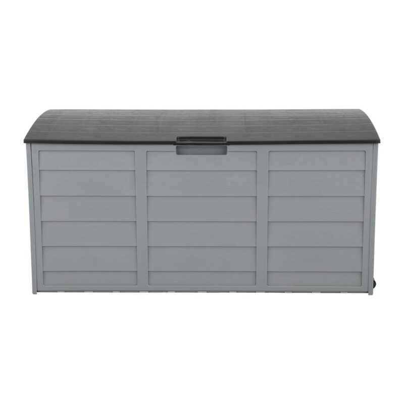 SYNGAR 75 Gallon Resin Deck Box, Patio Storage Chest on Wheels, Outdoor Waterproof Storage Cabinet, Backyard Storage Container for Patio Furniture Cushions, Kids' Toys, Garden Tools, Gray, D7236 - Image 8