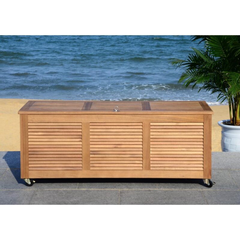 Safavieh Elina Outdoor Nautical 47 Inch L Wood Cushion Box - Image 6