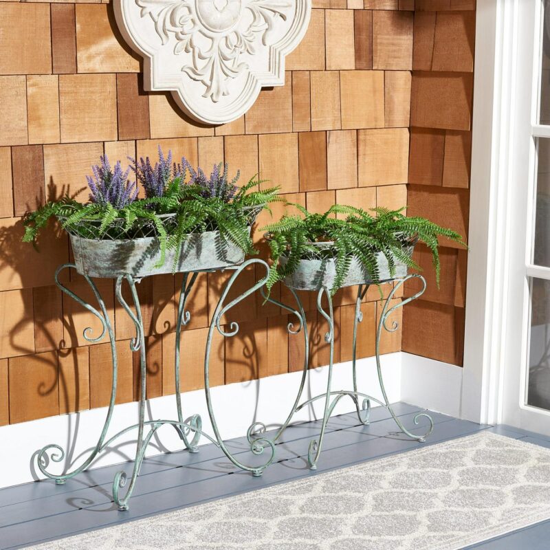 Safavieh Hendrick Outdoor Patio Planters - Antique Blue - Image 5