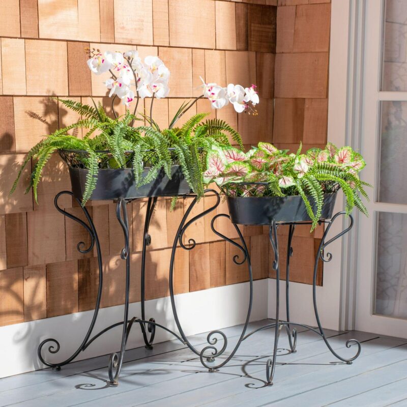 Safavieh Hendrick Outdoor Patio Planters - Antique Blue - Image 3