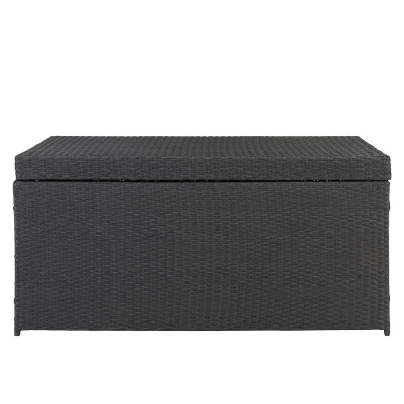 SalonMore 132 Gallon Wicker Container Outdoor Storage Box for Toy, Rattan Box, Insides and Outsides, Black - Image 6