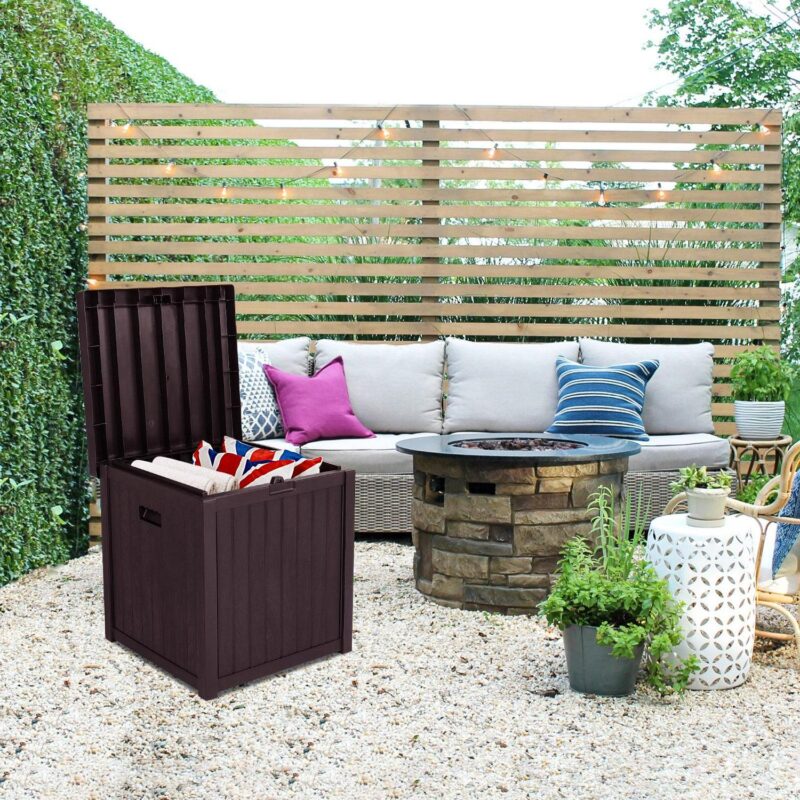 SalonMore 51gal Deck Box Storage for Outdoor Pillows,Water-resistant Brown - Image 4