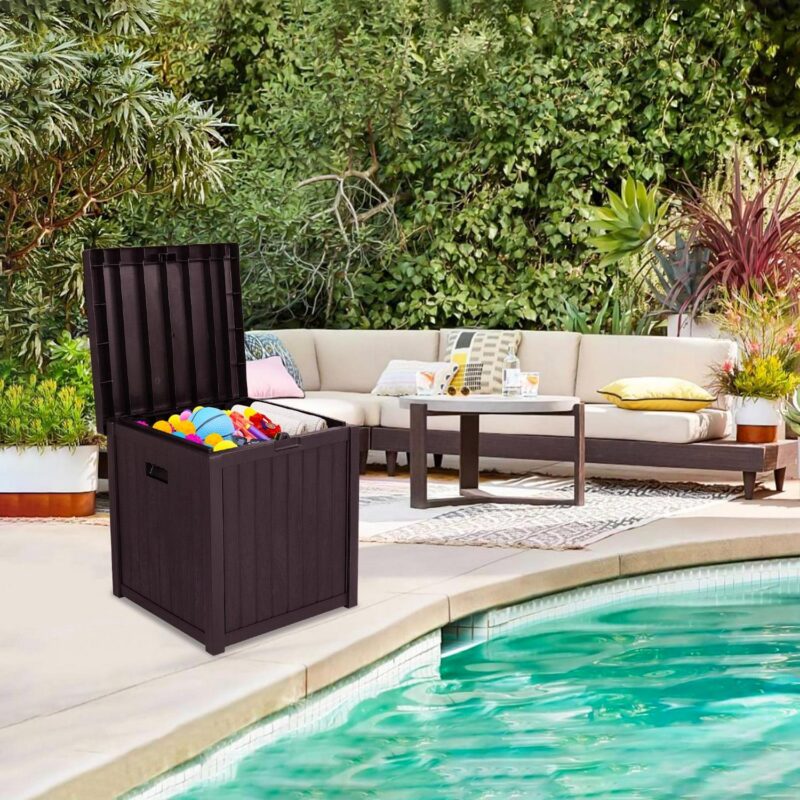 SalonMore 51gal Deck Box Storage for Outdoor Pillows,Water-resistant Brown - Image 3
