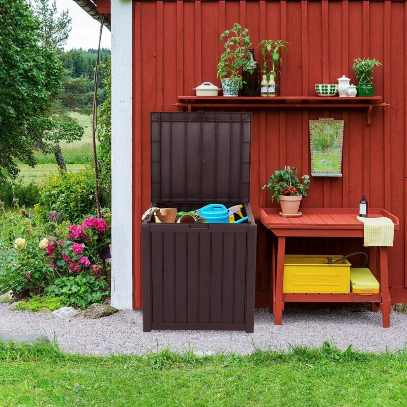 SalonMore 51gal Deck Box Storage for Outdoor Pillows,Water-resistant Brown - Image 2