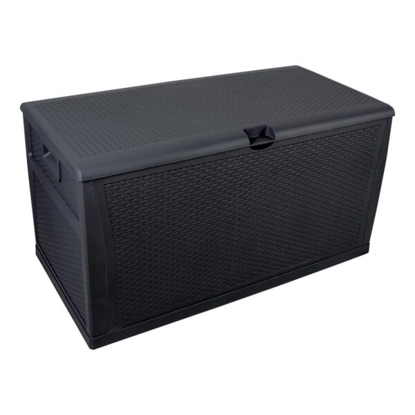 SalonMore Waterproof 120gal Outdoor Box for Patio Plastic Storage Deck Box Lockable Seat Black