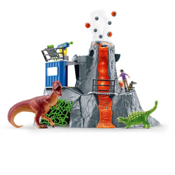 Schleich Dinosaurs: Volcano Expedition Base Camp - 60-Piece Playset