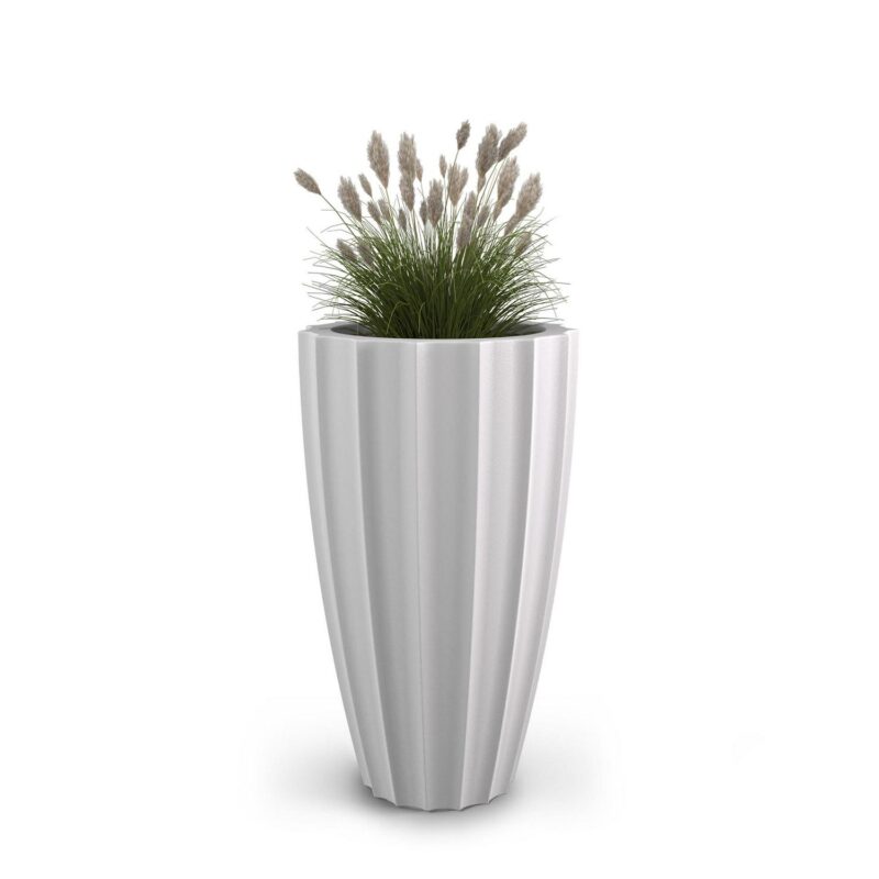 Sedona 15.9a x 15.9a x 28a Round White Self-Watering Polyethylene Planter - Image 2