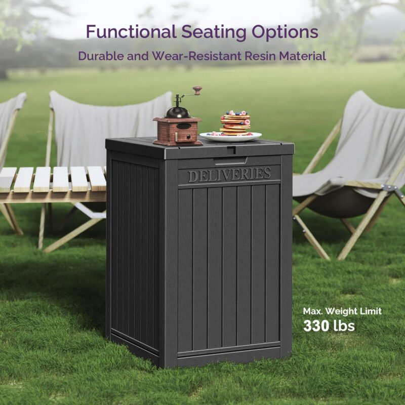 Sersper Deck Box 48 Gallon Gray, Waterproof Lockable Steel Outdoor Storage Box for for Patio Furniture, Pool Toys, Garden Tools and Outdoor Cushions - Image 6