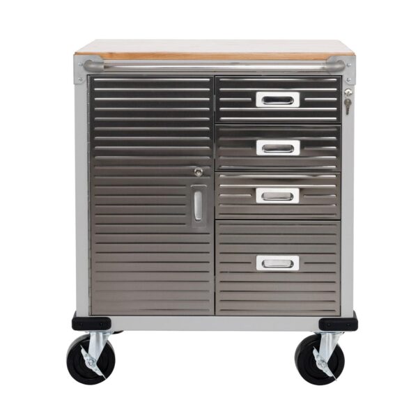 Seville Classics UltraHD 4-Drawer Rolling Storage Cabinet with Key Lock