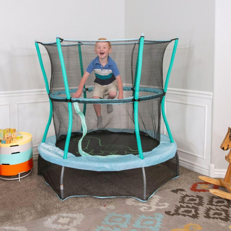 Skywalker Trampolines 55-Inch Bounce-N-Learn Trampoline, with Enclosure and Sound, Stomping Dinosaur - Image 2