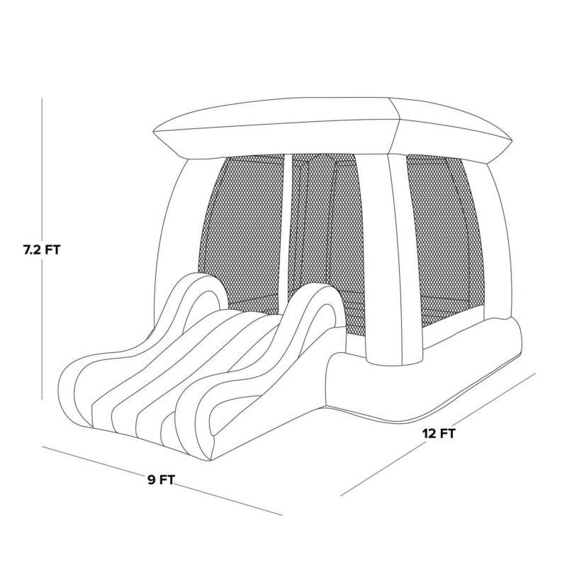 Sportspower 12' x 9' My First Inflatable with Slide and Hoop and with Lifetime Warranty on Heavy Duty Blower - Image 6