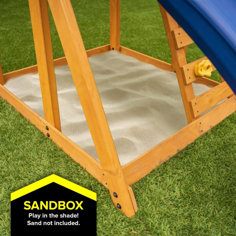 Sportspower Addison Wooden Swing Set with Heavy Duty Double A-Frame and Lifetime Warranty on Blow Molded Slide - Image 6
