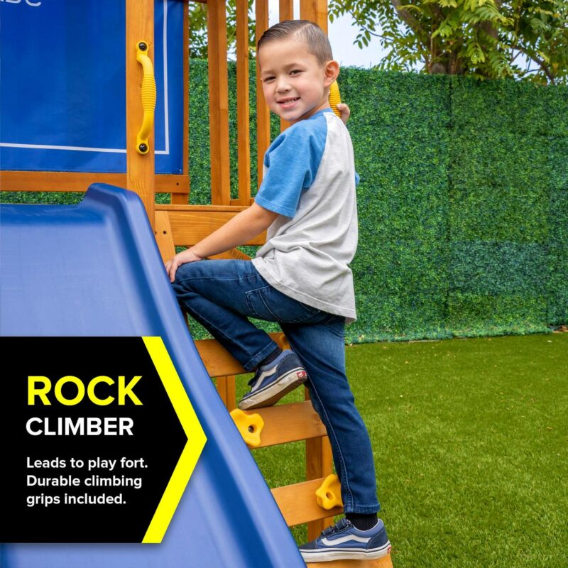 Sportspower Addison Wooden Swing Set with Heavy Duty Double A-Frame and Lifetime Warranty on Blow Molded Slide - Image 5
