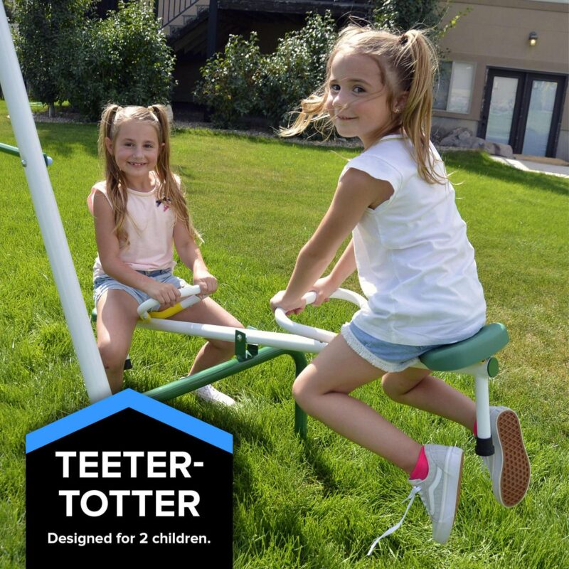 Sportspower Live Oak Metal Swing Set with 6' Heavy Duty Double Wall Slide with Lifetime Warranty - Image 4