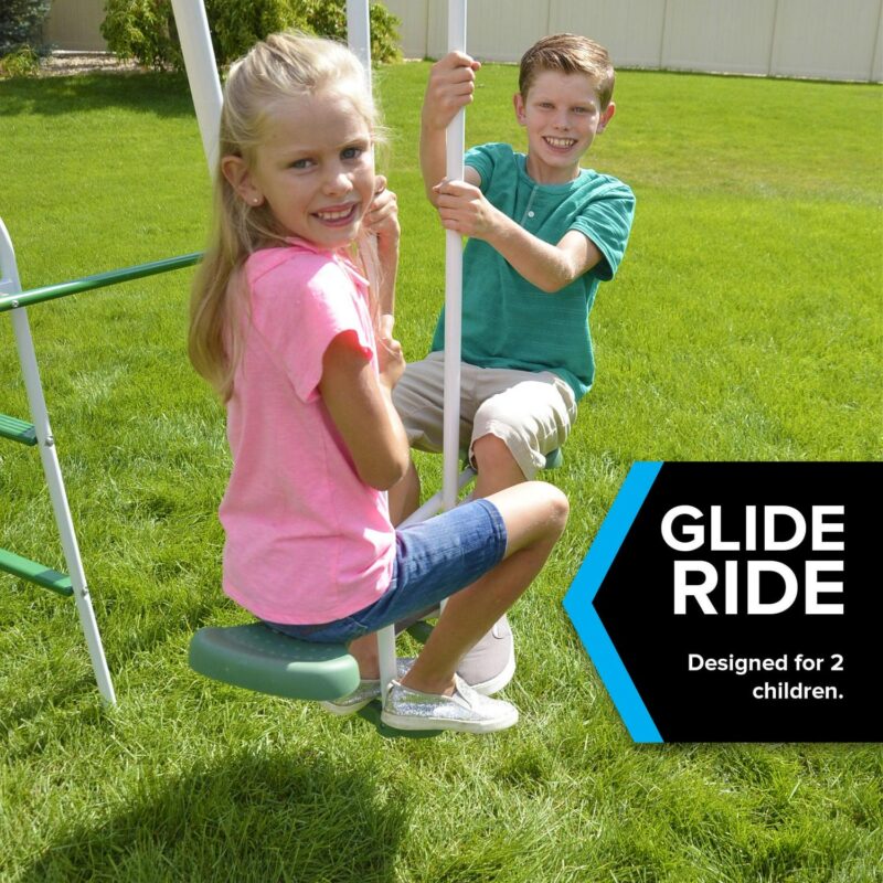 Sportspower Live Oak Metal Swing Set with 6' Heavy Duty Double Wall Slide with Lifetime Warranty - Image 6