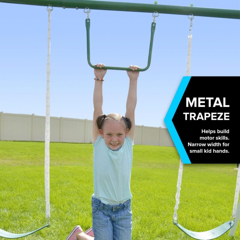 Sportspower Live Oak Metal Swing Set with 6' Heavy Duty Double Wall Slide with Lifetime Warranty - Image 5