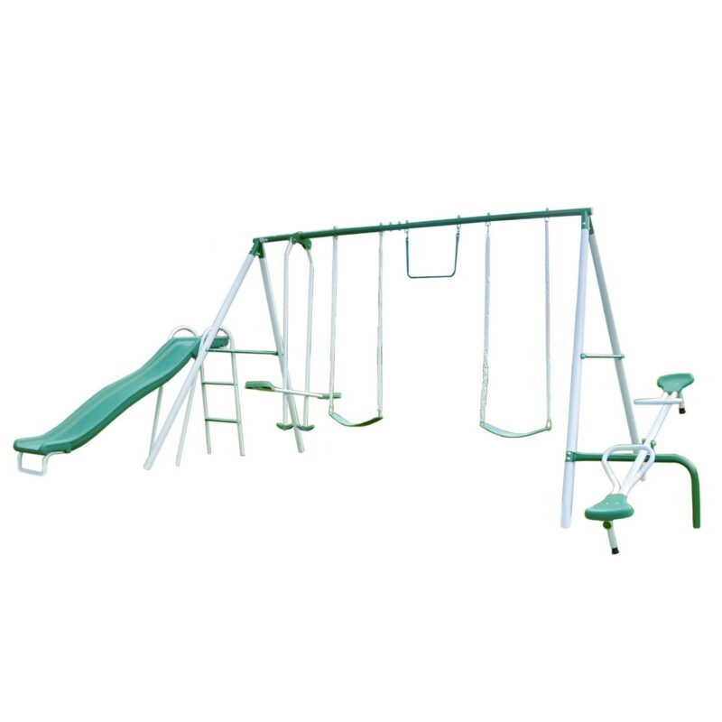 Sportspower Live Oak Metal Swing Set with 6' Heavy Duty Double Wall Slide with Lifetime Warranty - Image 9
